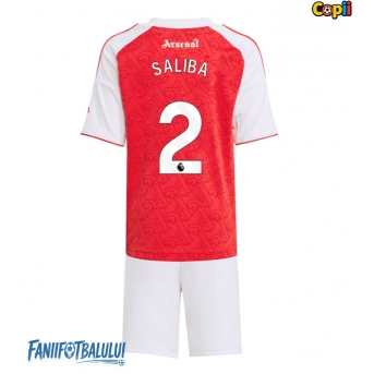 Arsenal William Saliba #2 Echipament de Fotbal Replică 2025-26 Copii Acasa (+ Șorturi)